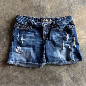 BKE Blue Distressed Jean Shorts